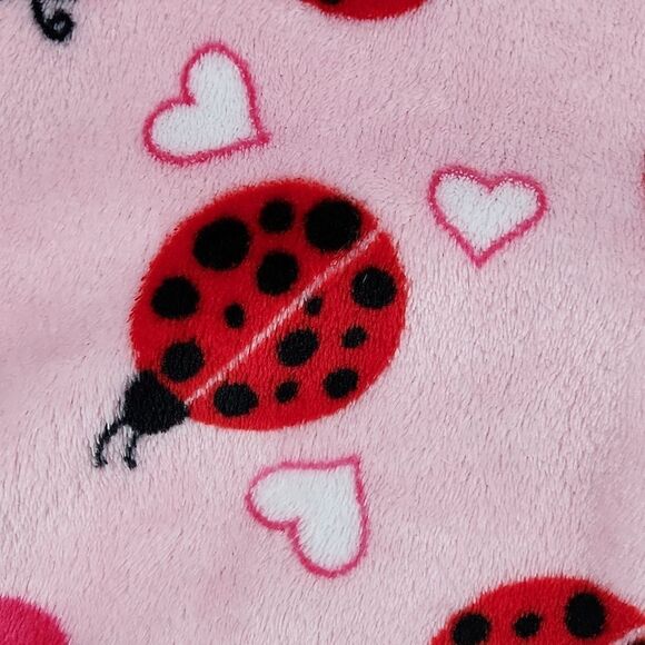 💜Secret Treasures Pink w/Red Ladybug Print Fleece Pajama Pants Medium - Picture 7 of 9